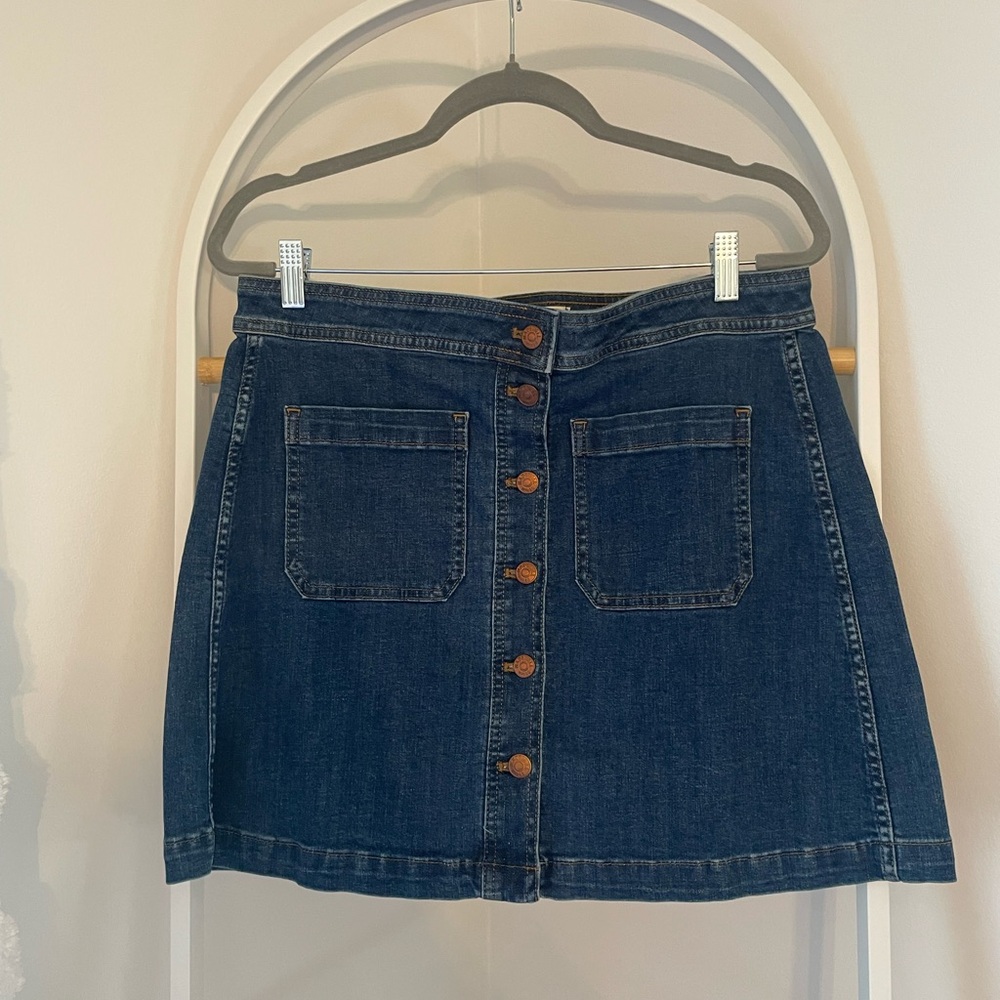 Madewell Denim Button-Front Mini Skirt